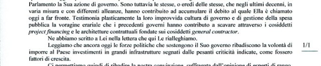 TAV, nuova lettera a Mario Monti dalla Val di Susa e da Firenze