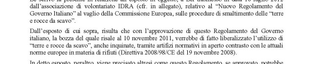 TAV: nuova normativa su terre da scavo e materiali di riporto. Idra interviene a Bruxelles. In difesa di Firenze. E non solo.