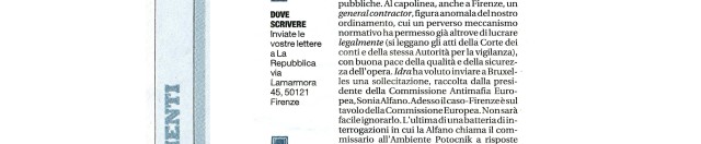 Oggi su Repubblica, pagine fiorentine