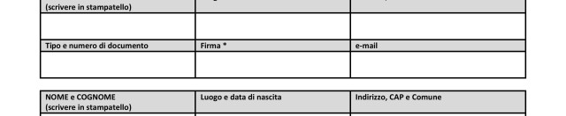 Laboratorio Belvedere, modulo raccolta firme