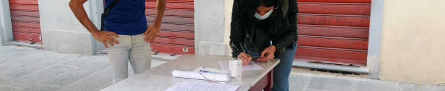 Piazza Pitti, firma della petizione per Laboratorio Belvedere, 26.2.'21