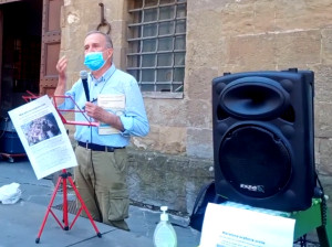 Il prof. Mario Bencivenni alla Maratona oratoria civile del 28 maggio 2021 sotto Palazzo Vecchio