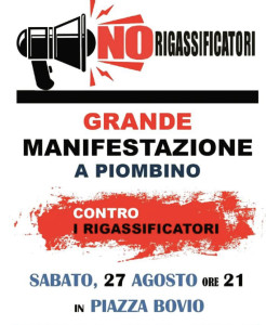 Manifestazione a Piombino, 27 luglio, Piazza Bovio, ore 21