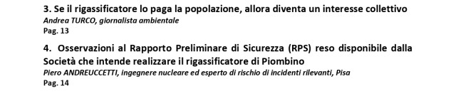 L’irricevibile progetto di rigassificatore Golan Tundra ipotizzato nel porto della città di Piombino, Memoria, 17.10.'22 - Indice