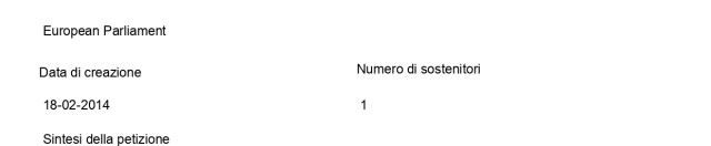 Roberta Metsola, 18.2.'14, Petizione su GNL a Malta, Petition 0410-2014 Summary