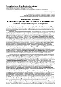 Idra, Lettera-appello ai componenti di Consiglio e Giunta Regionale della Toscana, 2 maggio 2023, pag. 1