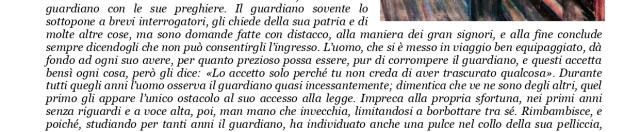 Franz Kafka, Davanti alla legge; Idra, Davanti alla prefettura; Edvard Munch, L'urlo