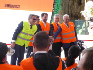 Carlo Luzzatto, Dario Nardella, Matteo Salvini, Luigi Ferraris, Eugenio Giani, 15.5.'23, inaugurazione a Campo di Marte