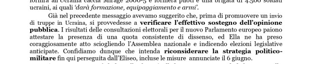 Nuova lettera aperta a E. Macron, 11.6.'24