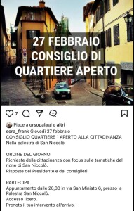 Centro storico di Firenze, Consiglio di Quartiere aperto, 27.2.'25, San Niccolò